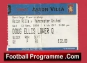 Aston Villa v Manchester United 2006 – Football Ticket
