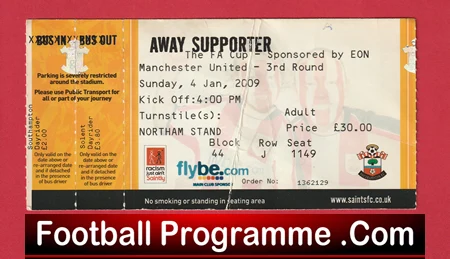 Southampton v Manchester United 2009 - Football Ticket - Image 2