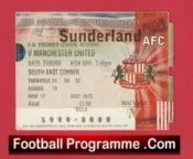 Sunderland v Manchester United 2000 – Match Ticket