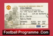 Manchester United v Middlesbrough 2007 – Football Ticket