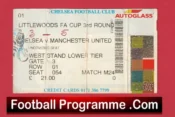 Chelsea v Manchester United 1998 – League Cup Ticket