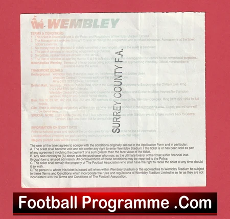 Manchester United v Everton 1995 - FA Cup Final Football Ticket - Image 3