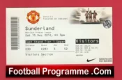 Manchester United v Sunderland 2012 – Football Ticket