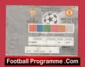 Monaco v Manchester United 1998 – Match Ticket