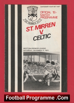 St Mirren v Glasgow Celtic 1977 - Alex Ferguson Manager