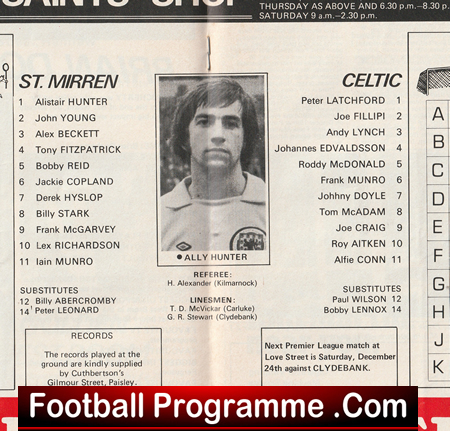 St Mirren v Glasgow Celtic 1977 - Alex Ferguson Manager - Image 3