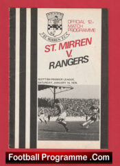 St Mirren v Glasgow Rangers 1978 – Alex Ferguson Manager