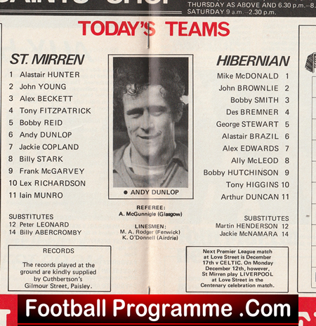 St Mirren v Hibernian Hibs 1977 - Alex Ferguson Manager - Image 4