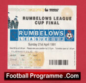 Manchester United v Sheffield Wednesday 1991 League Cup Final Ticket
