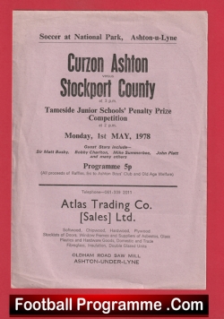 Curzon Ashton v Stockport County 1978 - Tameside + Matt Busby