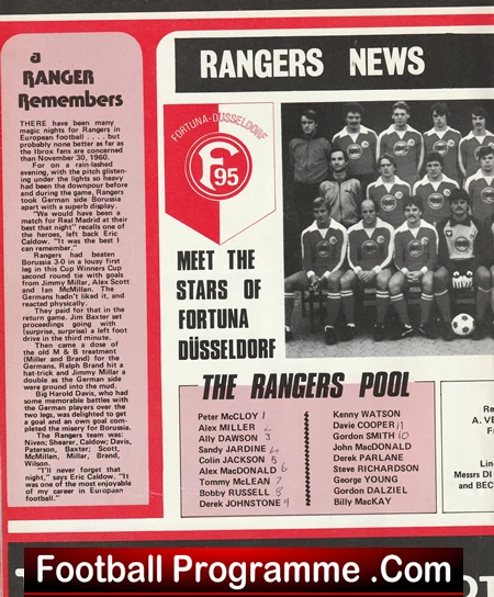 Glasgow Rangers v Fortuna Dusseldorf 1979 - European Cup ECWC - Image 3