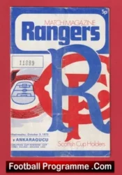Glasgow Rangers v Ankaragucu 1973 – European Cup ECWC