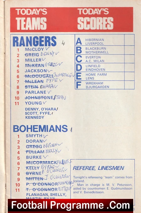 Glasgow Rangers v Bohemian 1975 - European Cup ECWC - Image 3