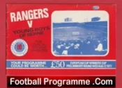 Glasgow Rangers v Young Boys Berne 1977 – European Cup ECWC