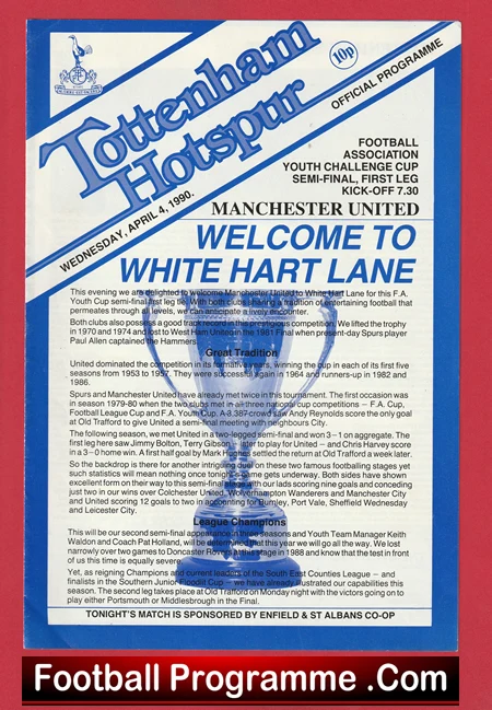 Tottenham Hotspur v Manchester United 1990 Youth Cup Semi Final - Image 2