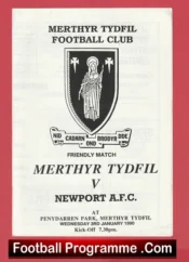 Merthyr Tydfil v Newport 1990 – Friendly Match Wales