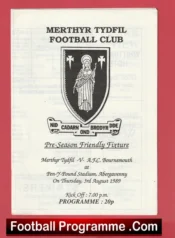 Merthyr Tydfil v Bournemouth 1989 – Pre Season Friendly