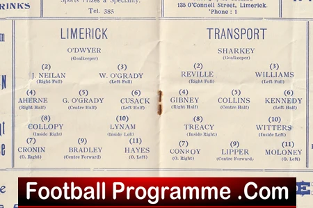 Limerick City v Transport 1953 - Ireland Irish - Image 3