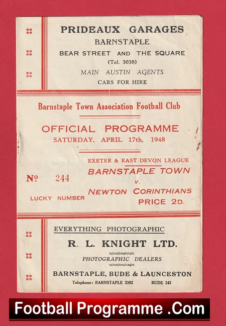 Barnstaple Town v Newton Corinthians 1948 - 1940s - Image 2