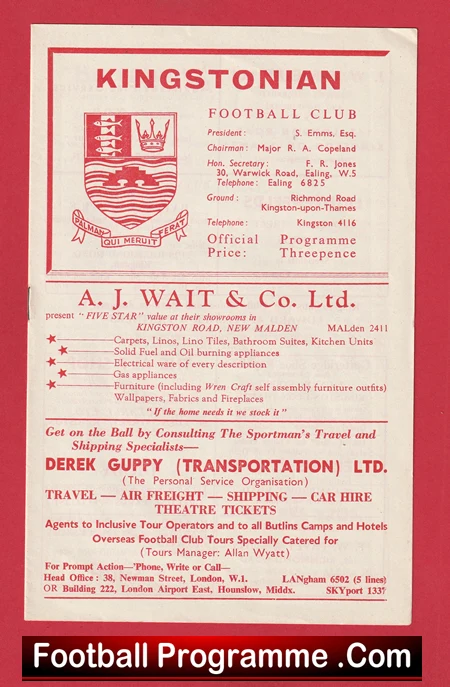Kingstonian v Corinthian Casuals 1961 - Image 2