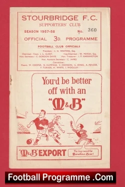 Stourbridge v Evesham United 1958