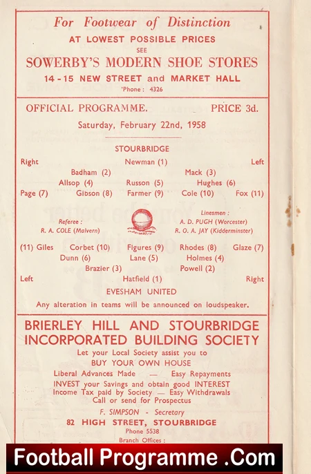 Stourbridge v Evesham United 1958 - Image 3