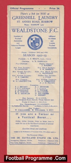 Wealdstone v Southall 1952