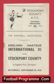 Stockport County v England Amateurs 1950 – Edgeley Park Friendly