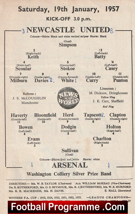 Newcastle United v Arsenal 1957 - Image 3