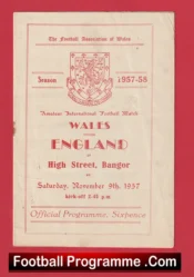 Wales v England 1957 – Amateur International at Bangor