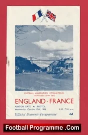 England v France 1956 – Under 23s Ashton Gate Bristol