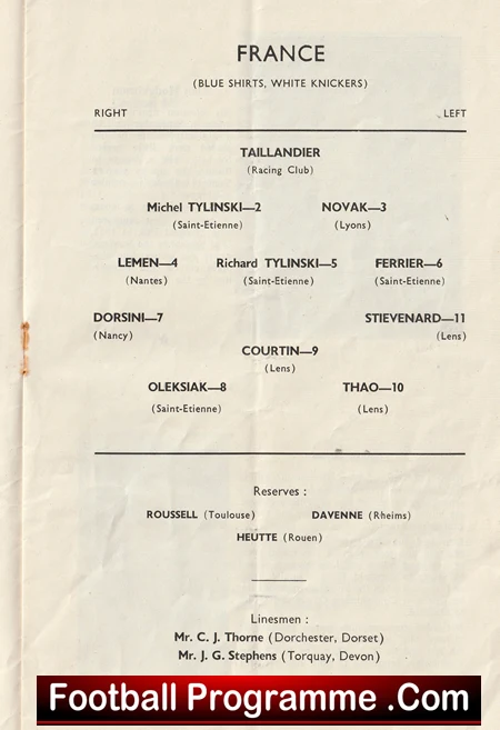 England v France 1956 - Under 23s Ashton Gate Bristol - Image 6