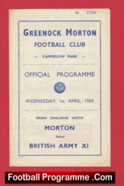 Greenock Morton v British Army 1959 – Cappielow Park Scotland