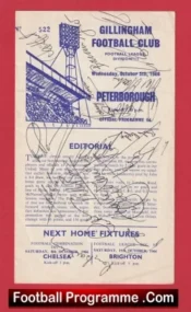 Gillingham v Peterborough United 1966 – Multi Signed Autographed