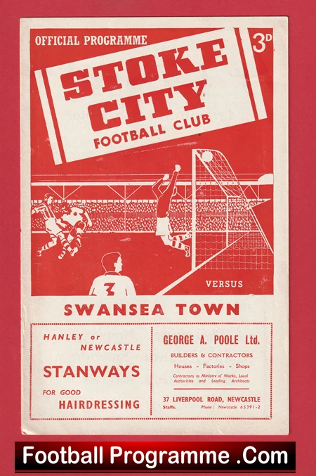Stoke City v Swansea 1953 - Old Football Programmes - Image 2