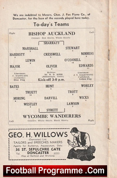 Bishop Auckland v Wycombe Wanderers 1955 - Amateur Cup Semi Final - Image 3