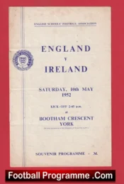 England v Ireland 1952 – Schoolboys Wilf McGuinness at York