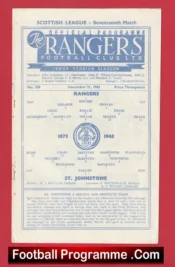 Glasgow Rangers v St Johnstone 1963 – Fergie Hat-Trick Alex Ferguson