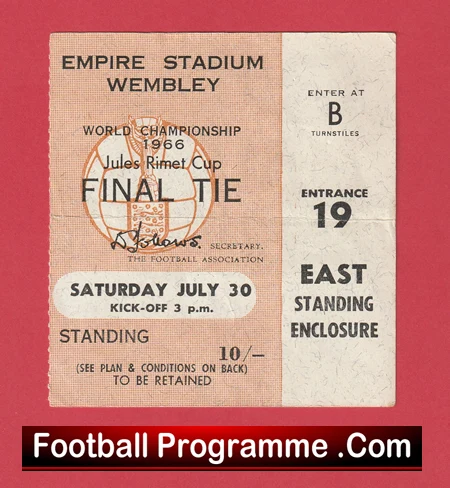 England v West Germany 1966 - Ticket World Cup Final Genuine - Image 2