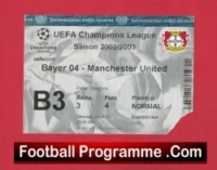 Bayern Leverkusen v Manchester United 2002 – Match Ticket Germany