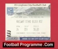Birmingham City v Manchester United 2004 – Match Ticket