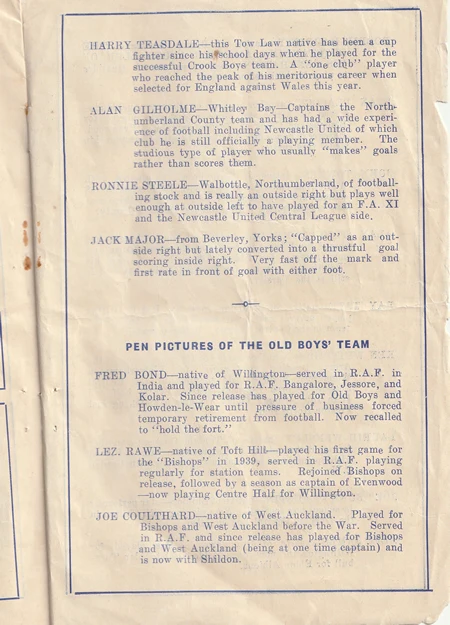 Bishop Auckland v King James Grammar School Old Boys 1949 - Image 6