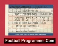 Charlton Athletic v Manchester United 2003 – Football Ticket