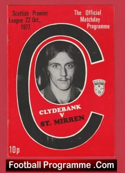 Clydebank v St Mirren 1977 - Alex Ferguson Manager - football programme
