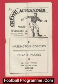 Crewe Alexandra v Plymouth 1950