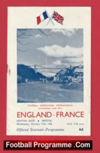 England v France 1956 – Under 23s Ashton Gate Bristol