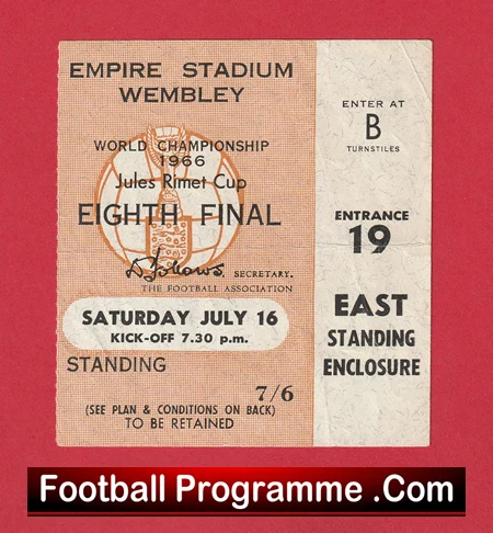 England v Mexico 1966 - Ticket World Cup Genuine - Image 2