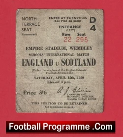 England v Scotland 1950 - Football Match Ticket Wembley - football memorabilia