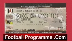 Fulham v Manchester United 2004 - Match Ticket - football memorabilia