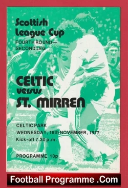 Glasgow Celtic v St Mirren 1977 - Alex Ferguson Manager - football programme